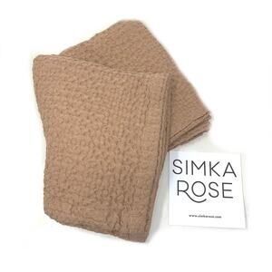 New Simka Rose 100% Cotton Natural Waffle Textured Natural Swaddle Blanket Clay